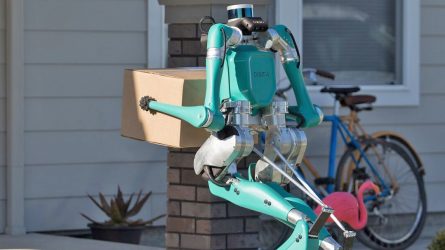 110 / 5000 Translation results Werden humanoide Roboter bald die Helden der letzten Meile sein? Highlights von der CES. © Agility-Robotik / Ford