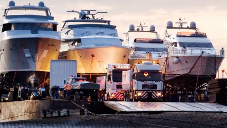 Ankunft der Yachten – DB Schenker-Transporte zur Messe boot in Düsseldorf © Michael Neuhaus/DB Schenker