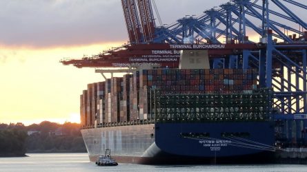 Die HMM Algeciras ist mit einer Ladekapazität von 23.964 TEU das größte Containerschiff der Welt. © picture alliance / Laci Perenyi